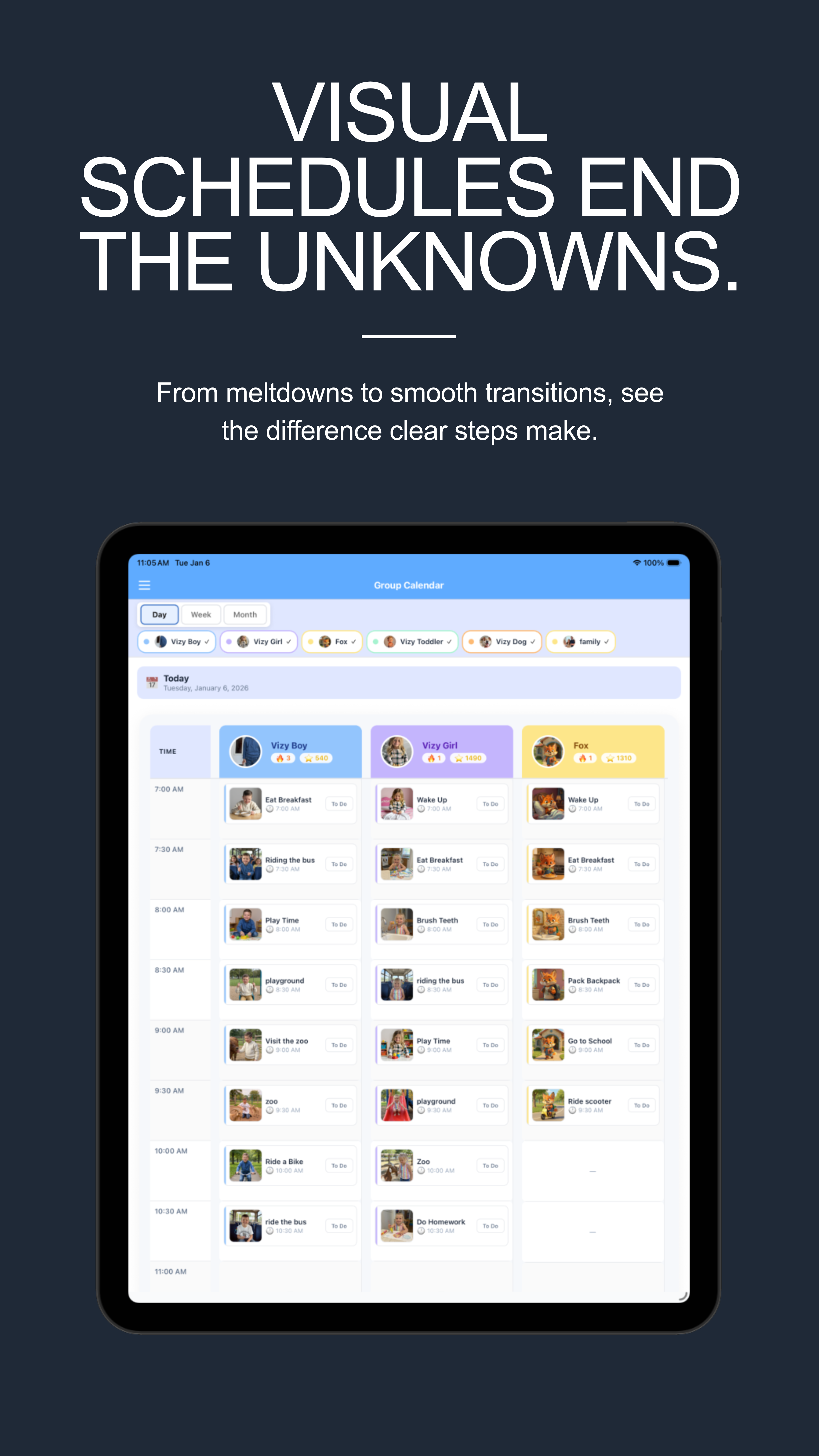 Visual schedules end the unknowns during sick days