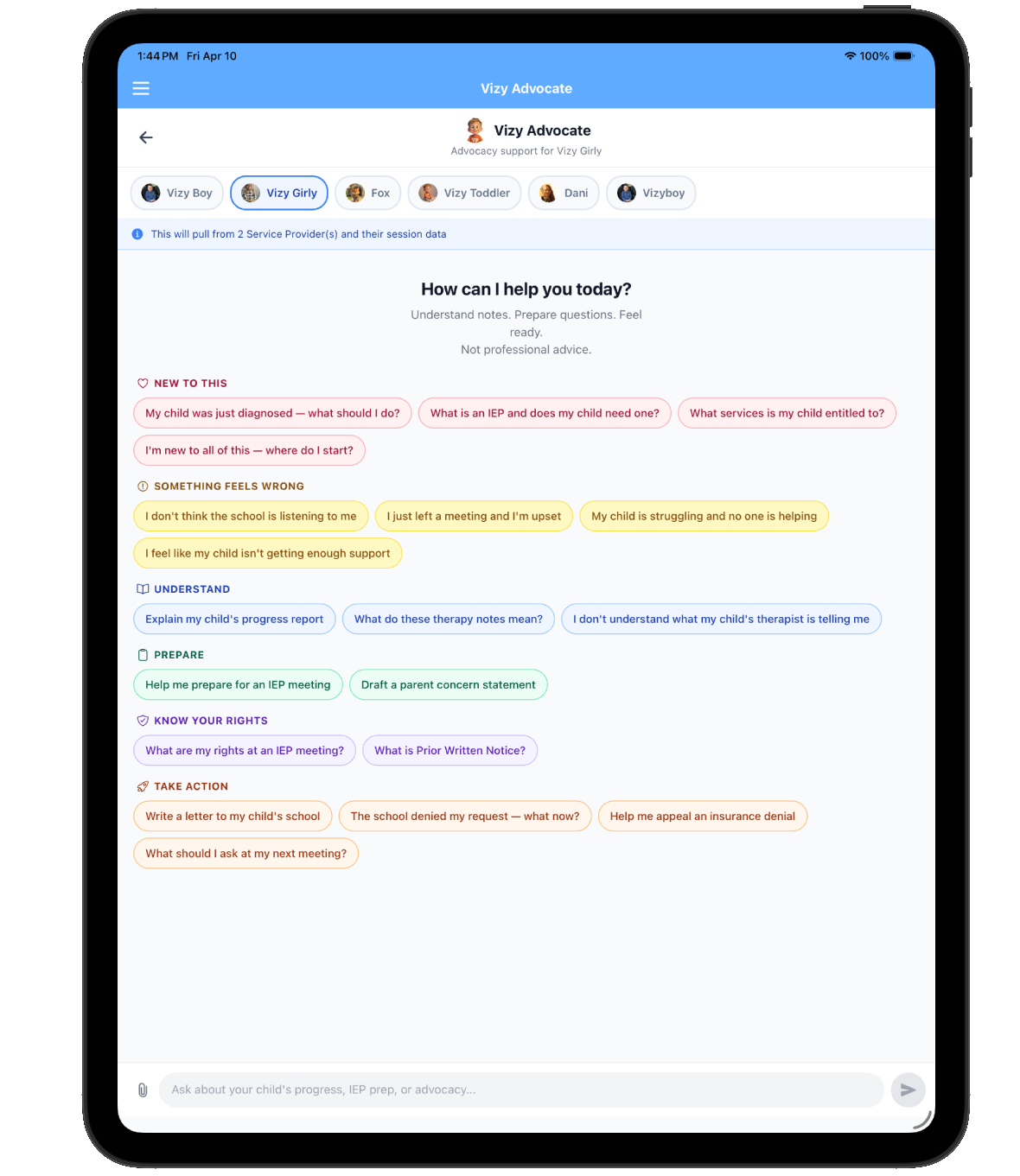 Ask VizyAdvocate a question