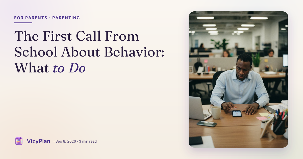 The First Call From School About Behavior: What to Do