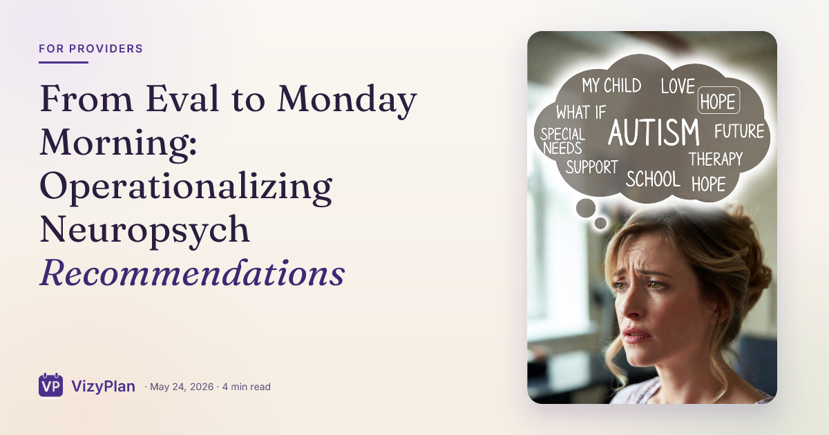 From Eval to Monday Morning: Operationalizing Neuropsych Recommendations