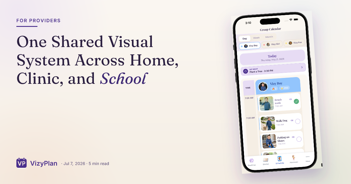 One Shared Visual System Across Home, Clinic, and School
